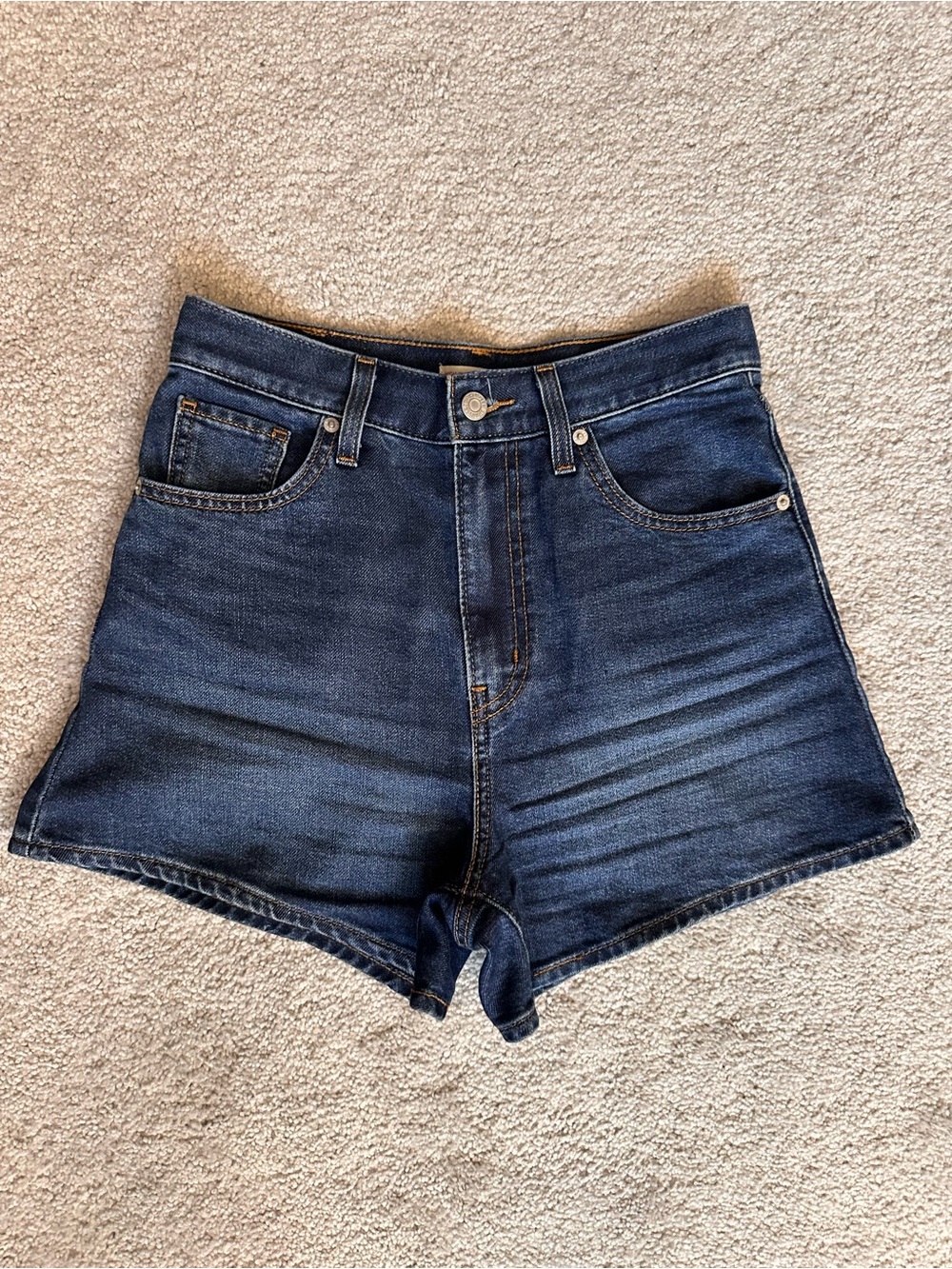 Levi’s High-Waisted Mom Shorts - Dark Blue Denim Jean Shorts